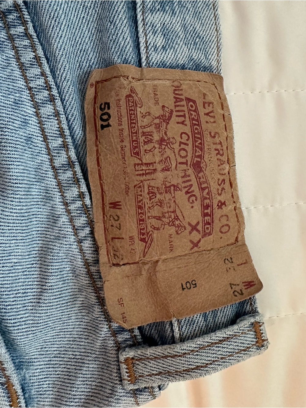 Levi's Light Blue 501 Straight Vintage Jeans Size 27 - Picture 7 of 8